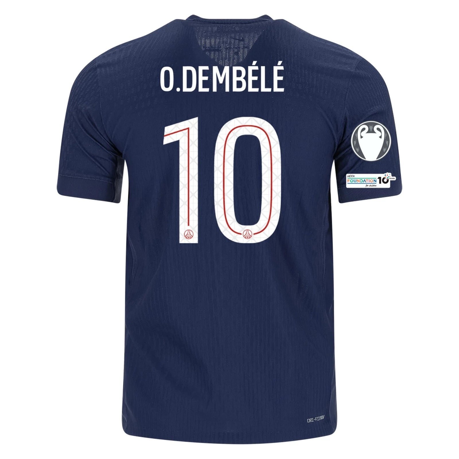 Nike Men's Dembele Paris Saint - Germain Authentic Home Jersey 25/26 w/ Champions League Patches (Navy) | SoccerWearhouse