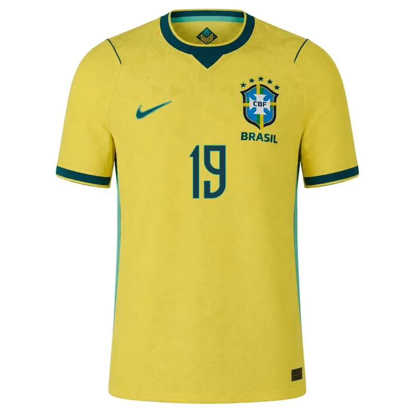 Nike Men's Endrick Match Authentic Home Jersey 2026 (Yellow/Teal) | SoccerWearhouse