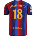 Nike Mens FC Barcelona Gerard Martín Home Jersey w/ Champions League Patches 26/27 (Deep Garnet/Blue Void)