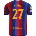 Nike Mens FC Barcelona Jesse Bisiwu Home Jersey w/ Champions League Patches 26/27 (Deep Garnet/Blue Void)