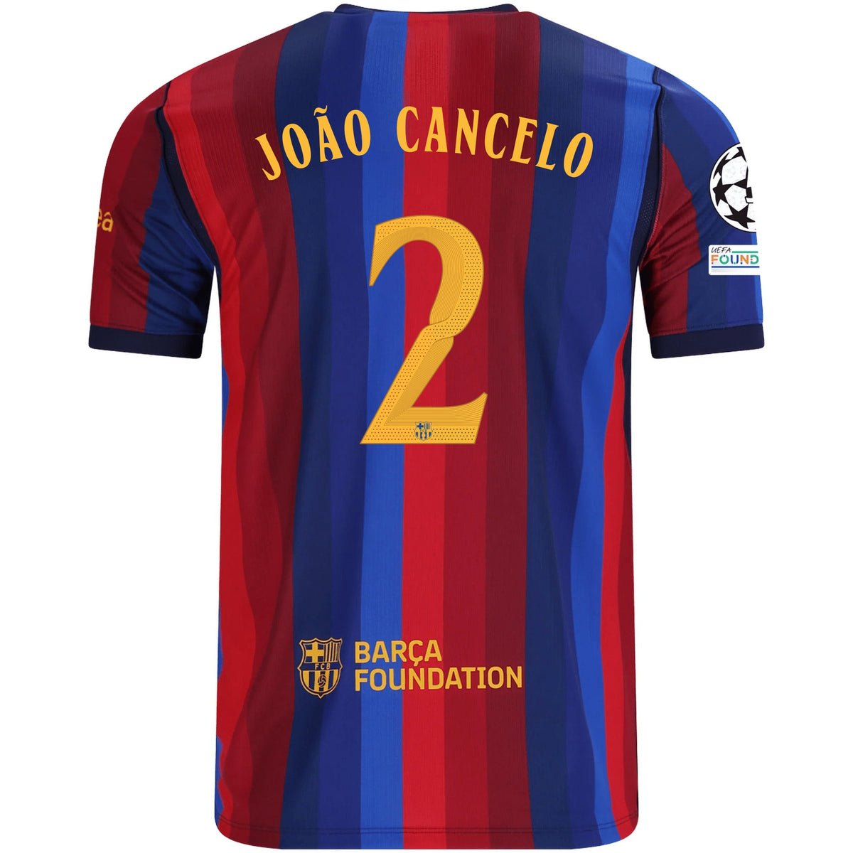 Nike Mens FC Barcelona João Cancelo Home Jersey w/ Champions League Patches 26/27 (Deep Garnet/Blue Void) | SoccerWearhouse