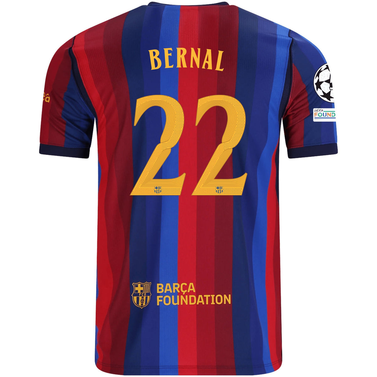 Nike Mens FC Barcelona Marc Bernal Home Jersey w/ Champions League Patches 26/27 (Deep Garnet/Blue Void) | SoccerWearhouse