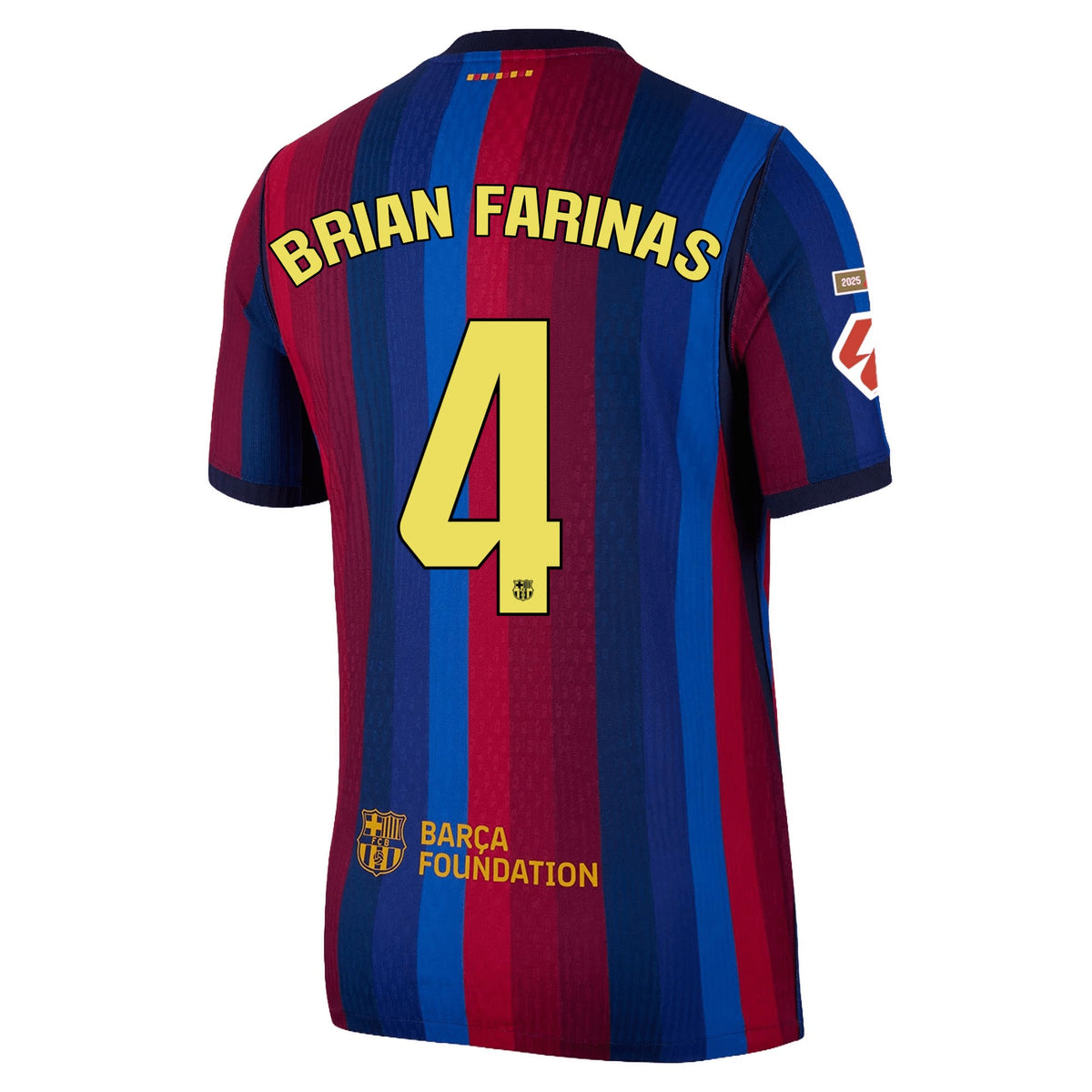 Nike Mens FC Barcelona Match Authentic Brian Fariñas Home Jersey w/ La Liga Patches 26/27 (Deep Garnet/Void Blue) | SoccerWearhouse