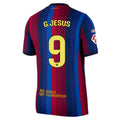Nike Mens FC Barcelona Match Authentic Gabriel Jesus Home Jersey w/ La Liga Patches 26/27 (Deep Garnet/Void Blue)