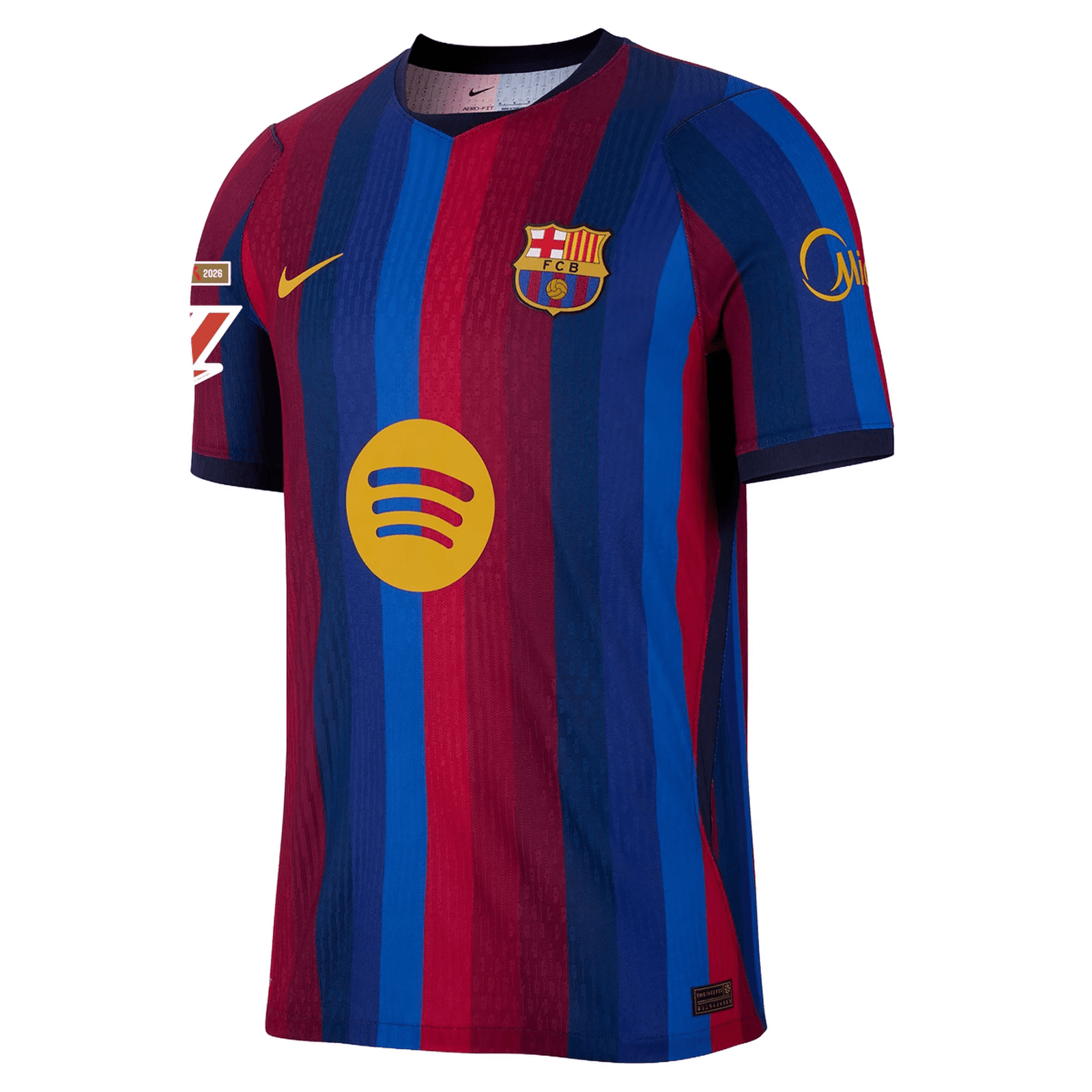 Nike Mens FC Barcelona Match Authentic Hamza Abdelkarim Home Jersey w/ La Liga Patches 26/27 (Deep Garnet/Void Blue) | SoccerWearhouse