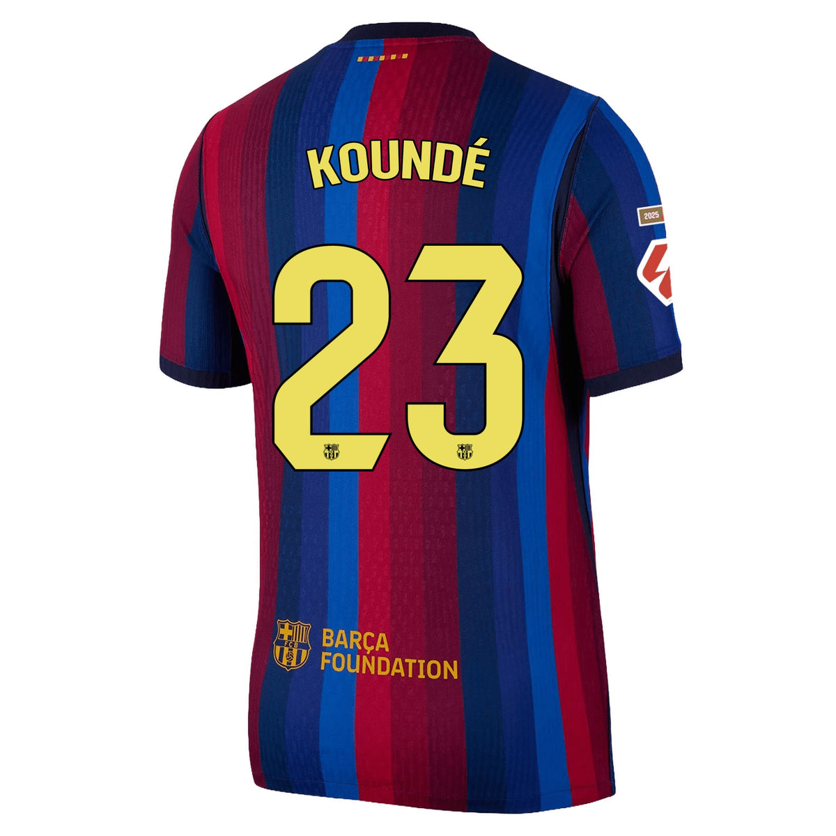 Nike Mens FC Barcelona Match Authentic Jules Koundé Home Jersey w/ La Liga Patches 26/27 (Deep Garnet/Void Blue) | SoccerWearhouse
