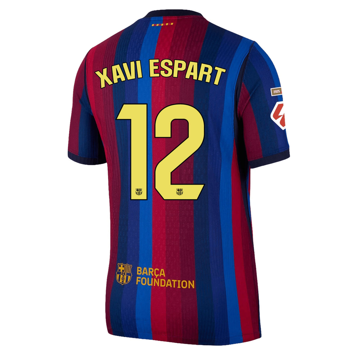 Nike Mens FC Barcelona Match Authentic Xavi Espart Home Jersey w/ La Liga Patches 26/27 (Deep Garnet/Void Blue) | SoccerWearhouse