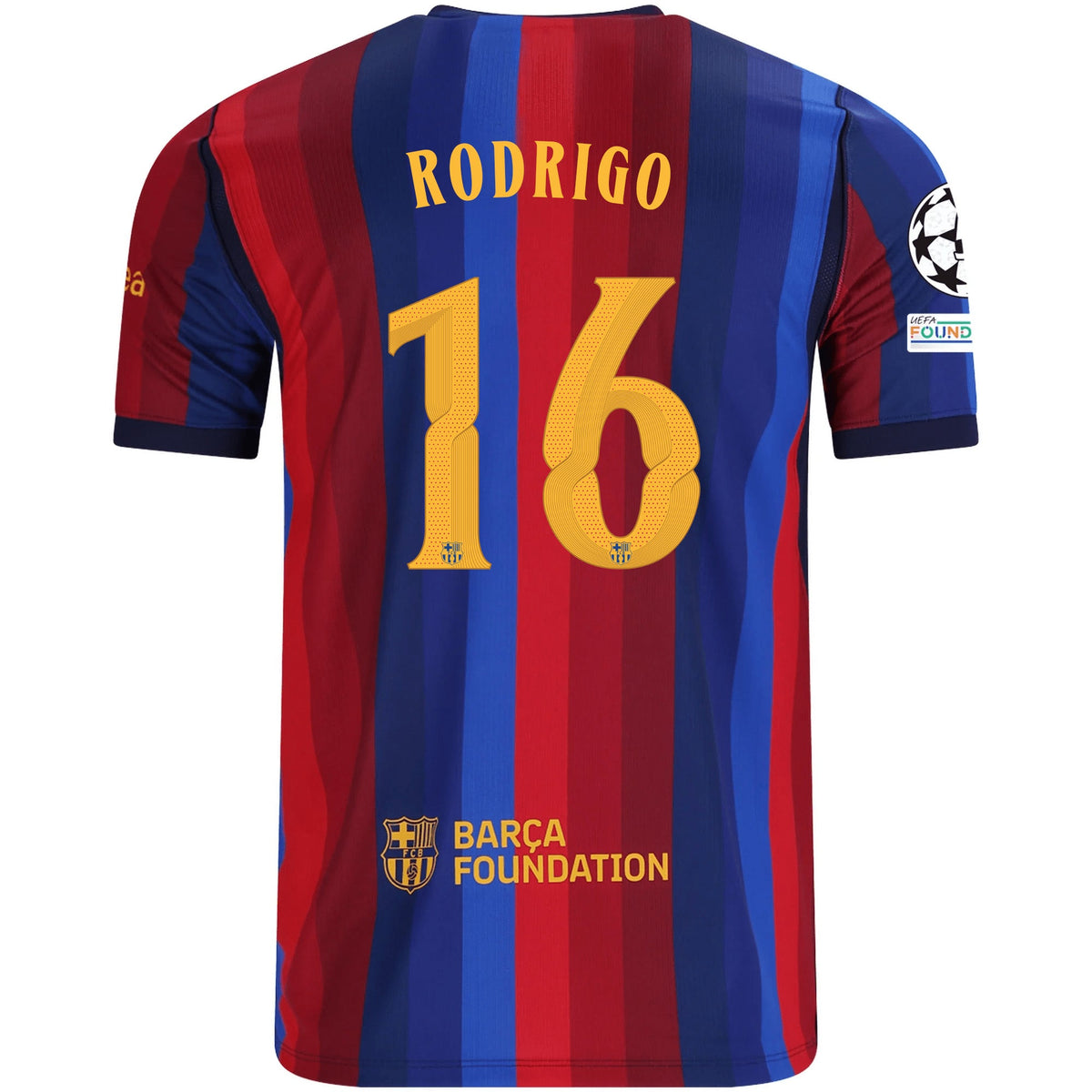 Nike Mens FC Barcelona Rodrigo Hernández Cascante Home Jersey w/ Champions League Patches 26/27 (Deep Garnet/Blue Void) | SoccerWearhouse