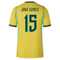 Nike Men's Brazil Joao Gomes Match Authentic Home Jersey 2026 (Yellow/Teal)
