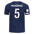 Nike Men's Marquinhos Paris Saint-Germain Authentic Home Jersey 25/26 w/ Champions League Patches (Navy)