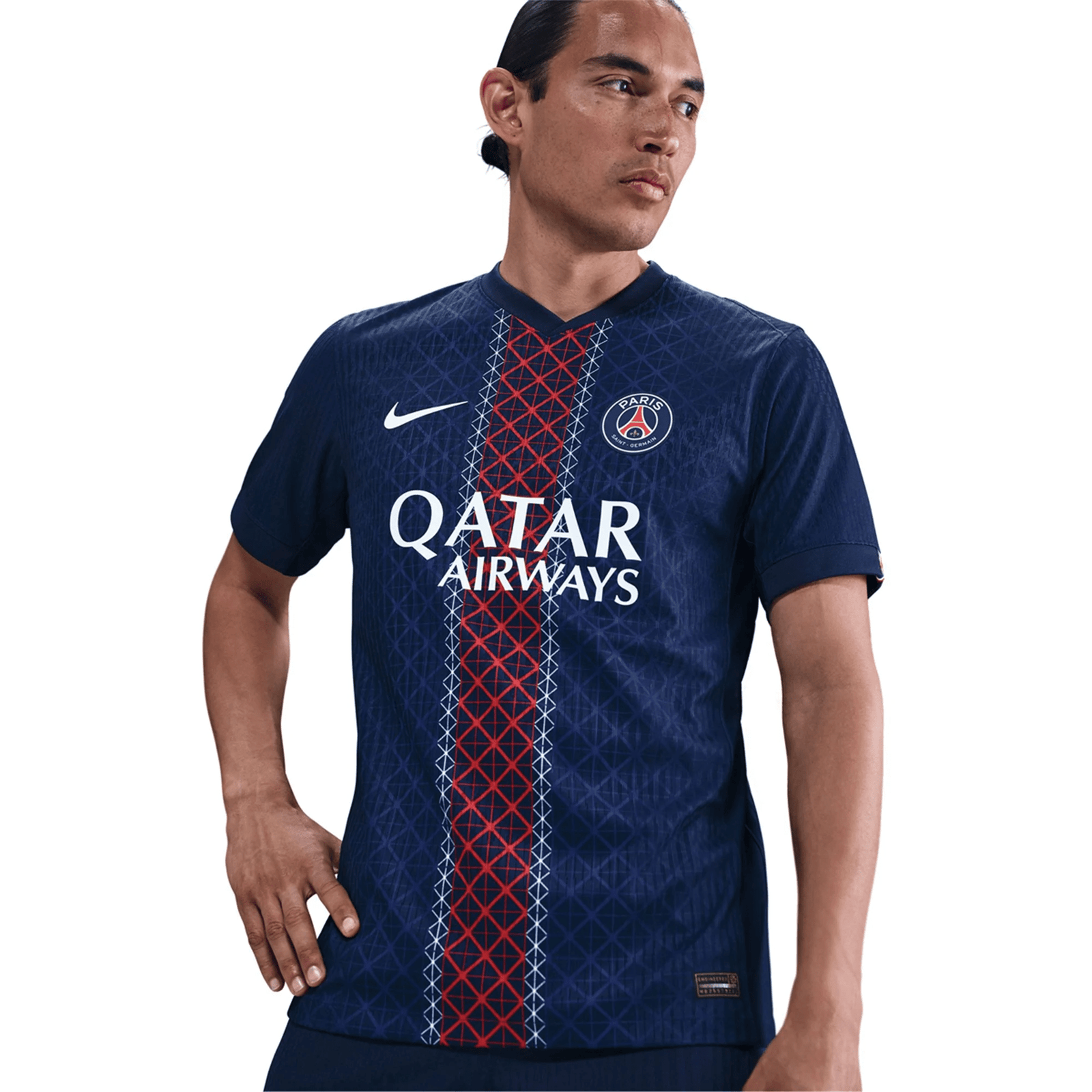 Nike Men's Mbaye Paris Saint - Germain Authentic Home Jersey 25/26 w/ Champions League Patches (Navy) | SoccerWearhouse