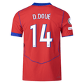 Nike Men's Paris Saint-Germain Authentic Désiré Doué Third Jersey w/ Champions League Patches 25/26 (Sport Red/Hyper Royal)