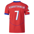 Nike Men's Paris Saint-Germain Authentic Khvicha Kvaratskhelia Third Jersey w/ Champions League Patches 25/26 (Sport Red/Hyper Royal)