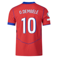 Nike Men's Paris Saint-Germain Authentic Ousmane Dembélé Third Jersey w/ Champions League Patches 25/26 (Sport Red/Hyper Royal)