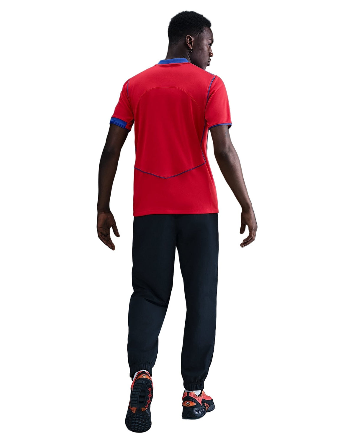 Nike Men's Paris Saint - Germain João Neves T90 Third Jersey w/ Champions League Patches 25/26 (Sport Red/Hyper Royal) | SoccerWearhouse