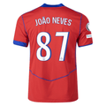 Nike Men's Paris Saint-Germain João Neves T90 Third Jersey w/ Champions League Patches 25/26 (Sport Red/Hyper Royal)