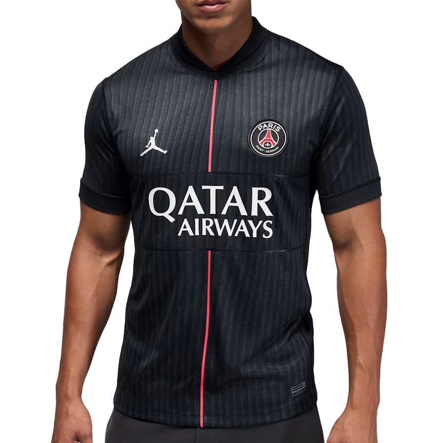 Nike Men's Paris Saint Germain x Jordan PSG 4th Jersey 25/26 (Off Noir/Black/Pearl Pink) | SoccerWearhouse