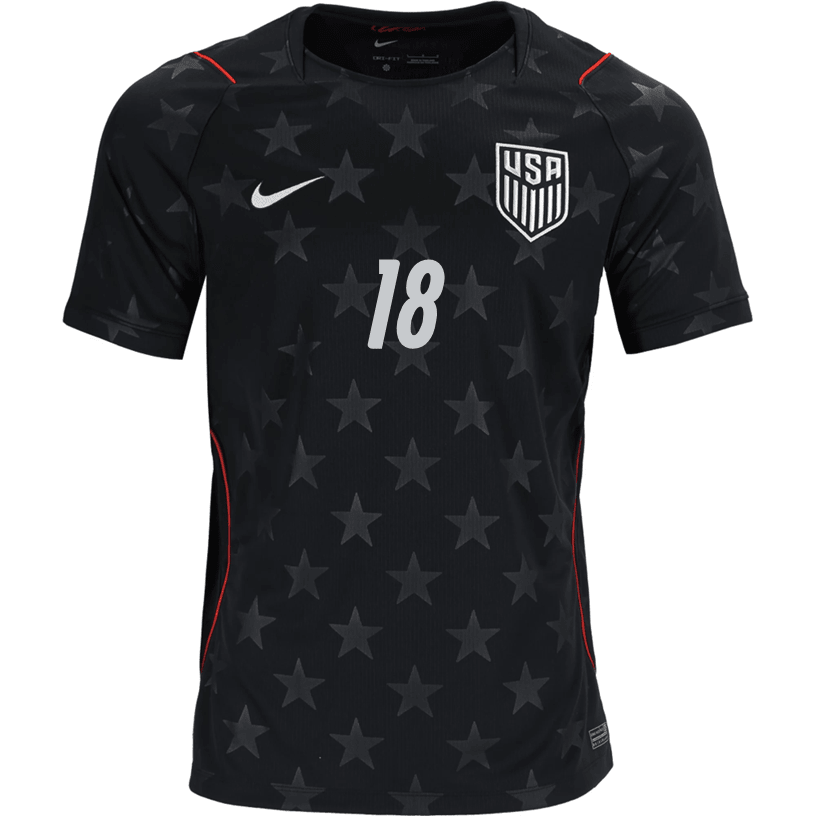 Nike Mens Schulte United States Away Stadium Jersey 2026 (Dark Obsidian/Pure Platinum) | SoccerWearhouse