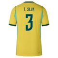 Nike Men's Brazil T. Silva Match Authentic Home Jersey 2026 (Yellow/Teal)