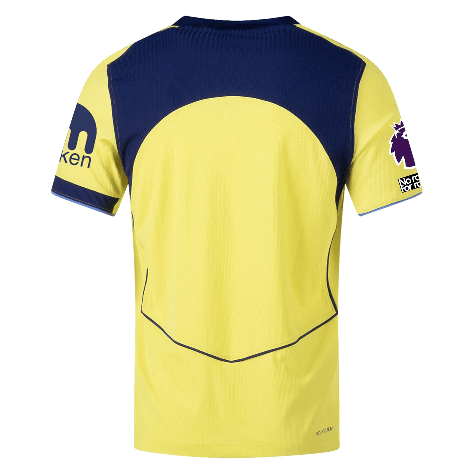Nike Men's Tottenham Authentic T90 Third Jersey w/ EPL + No Room For Racism 25/26 (Dynamic Yellow/Blue Void) | SoccerWearhouse