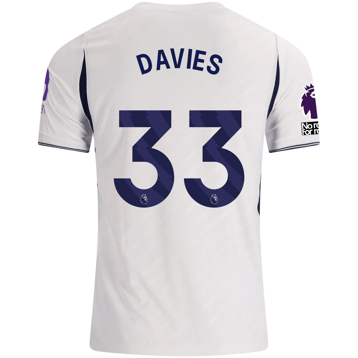 Nike Mens Tottenham Hotspur Ben Davies Home Jersey w/ EPL + No Room For Racism 26/27 (White) | SoccerWearhouse
