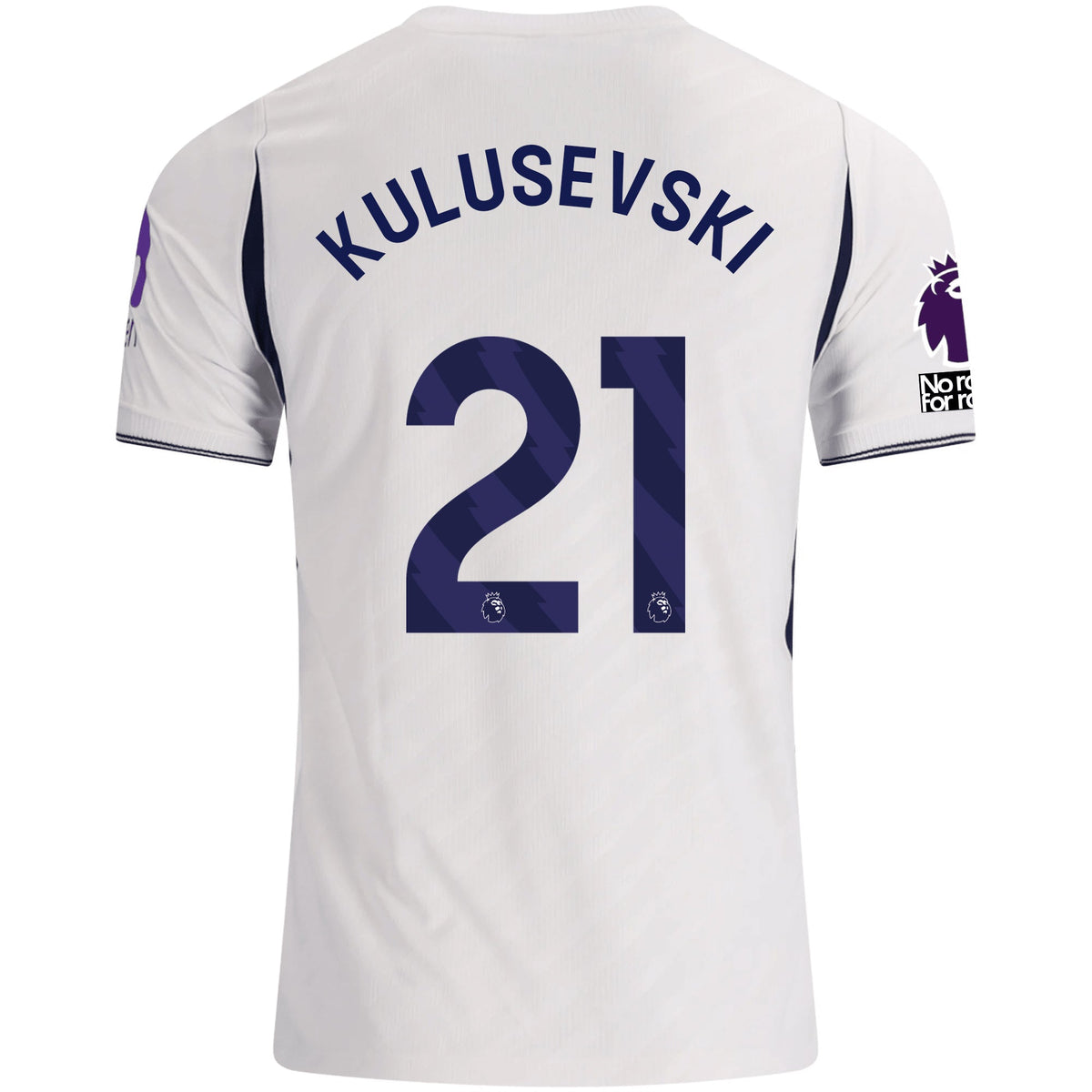 Nike Mens Tottenham Hotspur Dejan Kulusevski Home Jersey w/ EPL + No Room For Racism 26/27 (White) | SoccerWearhouse