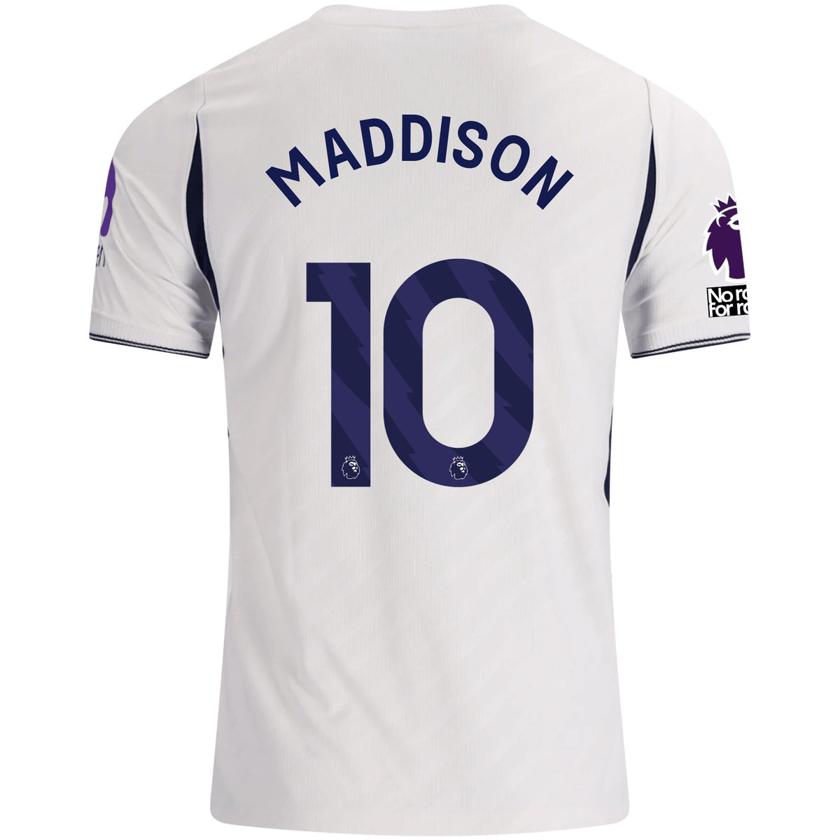 Nike Mens Tottenham Hotspur James Maddison Home Jersey w/ EPL + No Room For Racism 26/27 (White) | SoccerWearhouse