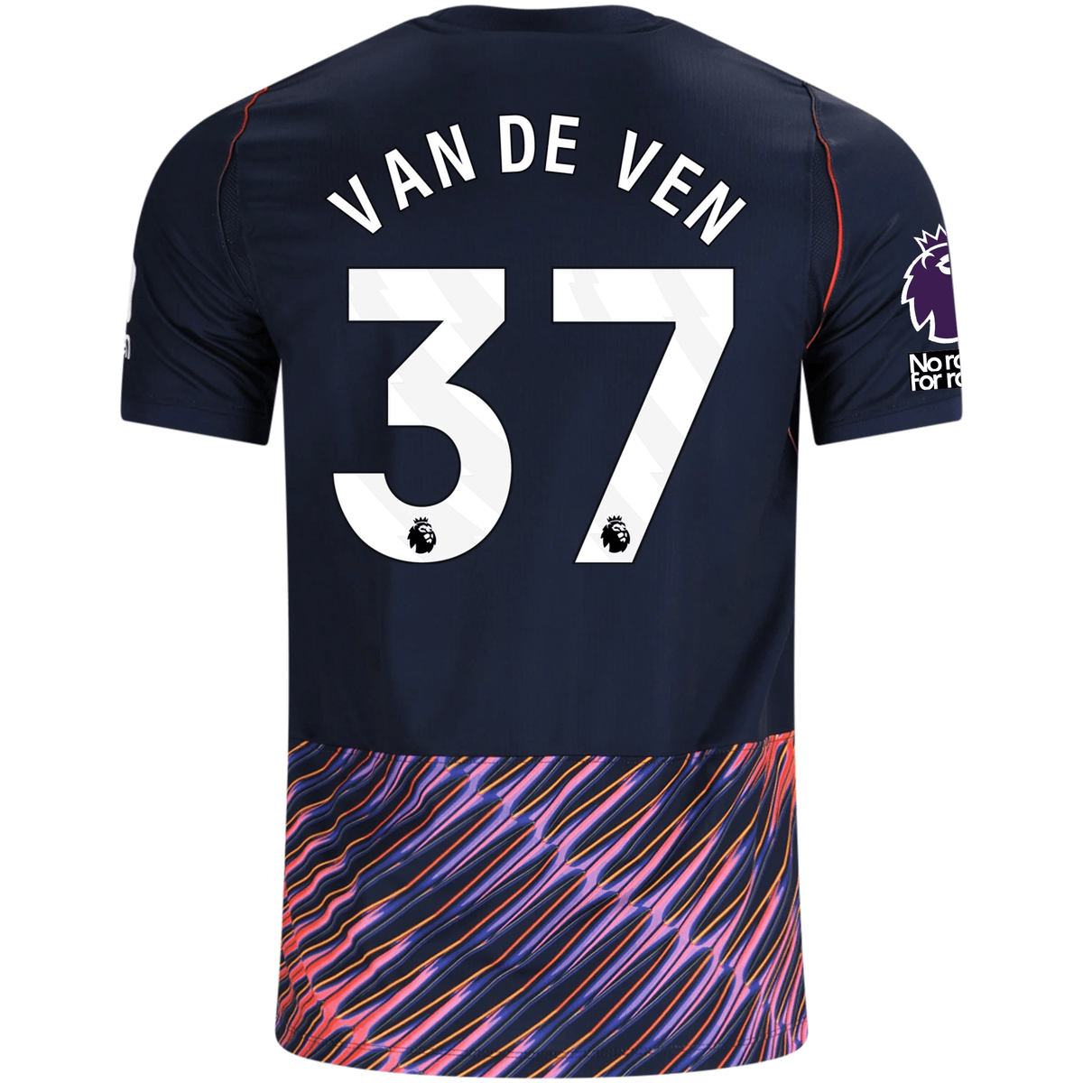 Nike Mens Tottenham Hotspur Micky van de Ven Away Jersey w/ EPL + No Room For Racism Patches 26/27 (Obsidan/White) | SoccerWearhouse