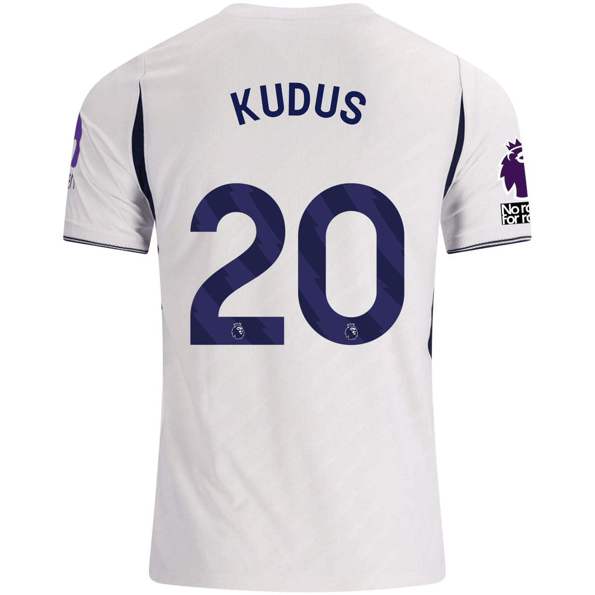 Nike Mens Tottenham Hotspur Mohammed Kudus Home Jersey w/ EPL + No Room For Racism 26/27 (White) | SoccerWearhouse