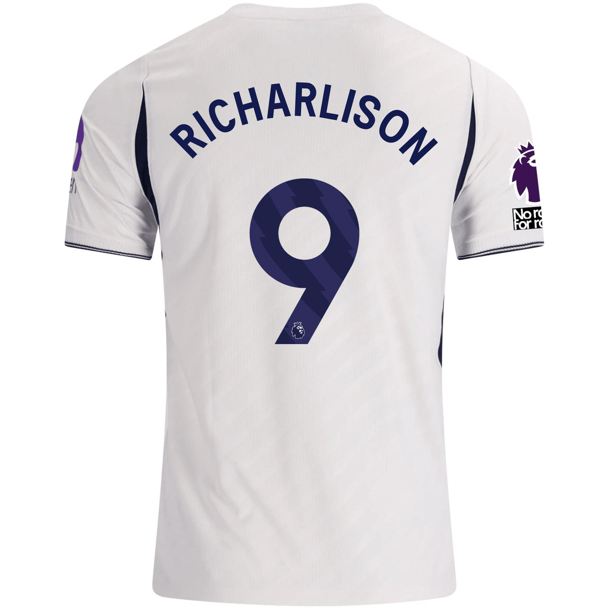 Nike Mens Tottenham Hotspur Richarlison Home Jersey w/ EPL + No Room For Racism 26/27 (White) | SoccerWearhouse