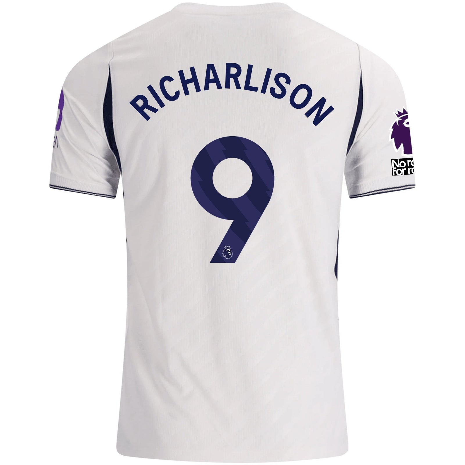 Nike Mens Tottenham Hotspur Richarlison Home Jersey w/ EPL + No Room For Racism 26/27 (White) | SoccerWearhouse
