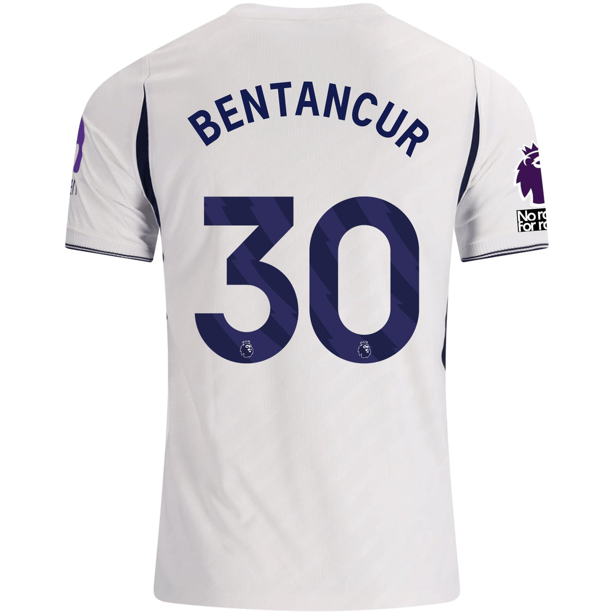 Nike Mens Tottenham Hotspur Rodrigo Bentancur Home Jersey w/ EPL + No Room For Racism 26/27 (White) | SoccerWearhouse