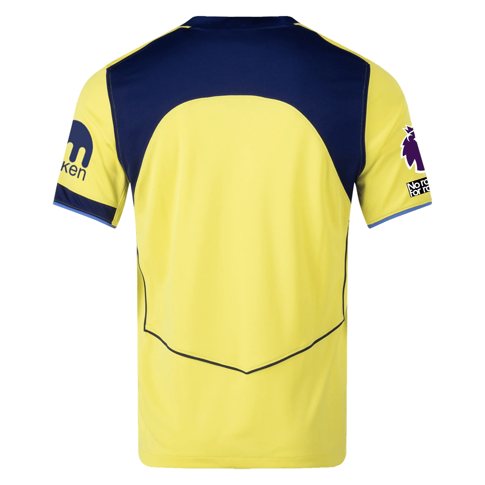 Nike Men's Tottenham T90 Third Jersey w/ EPL + No Room For Racism 25/26 (Dynamic Yellow/Blue Void) | SoccerWearhouse