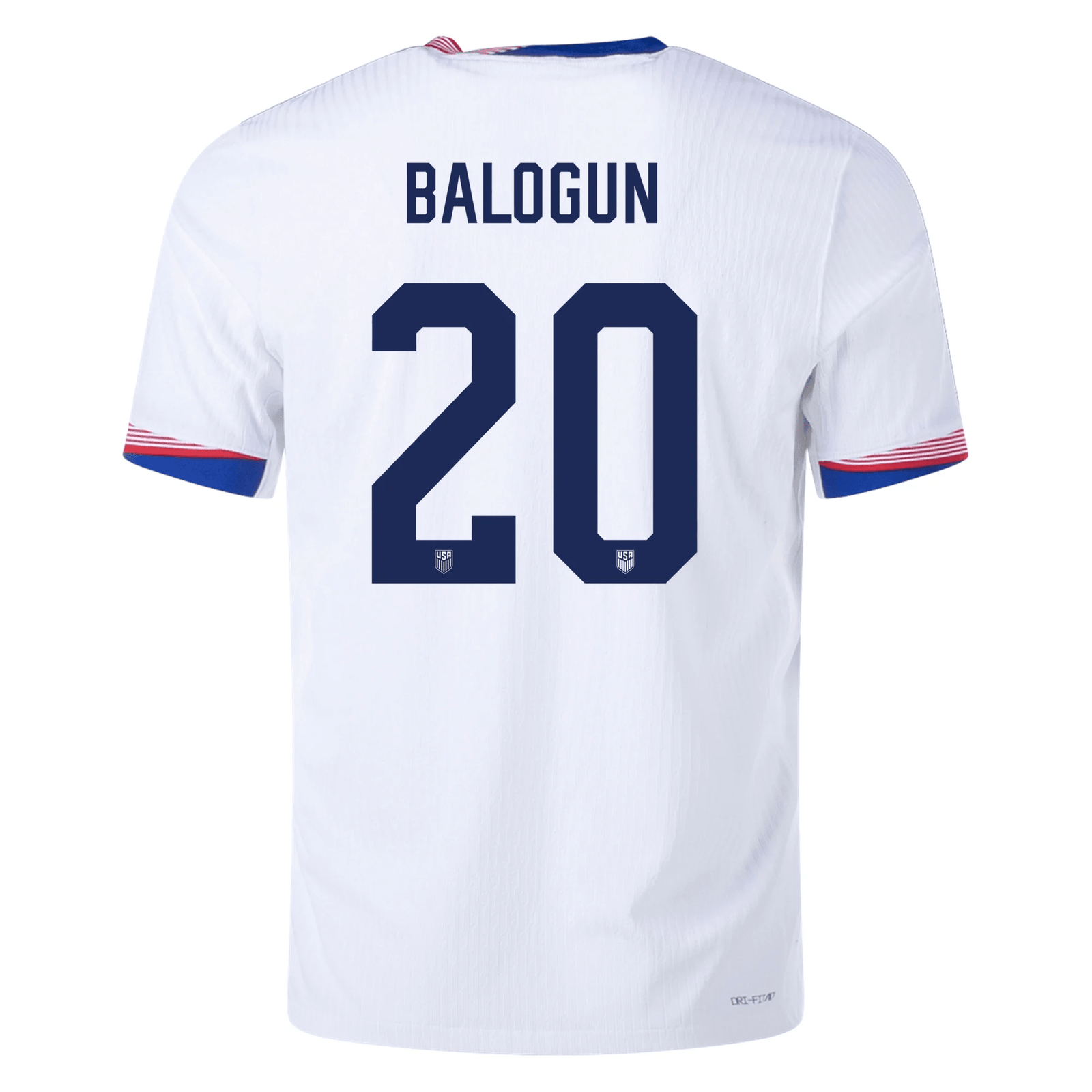 Nike Mens United States Authentic Folarin Balogun Match Home Jersey 24/25 (White/Obsidian) | SoccerWearhouse