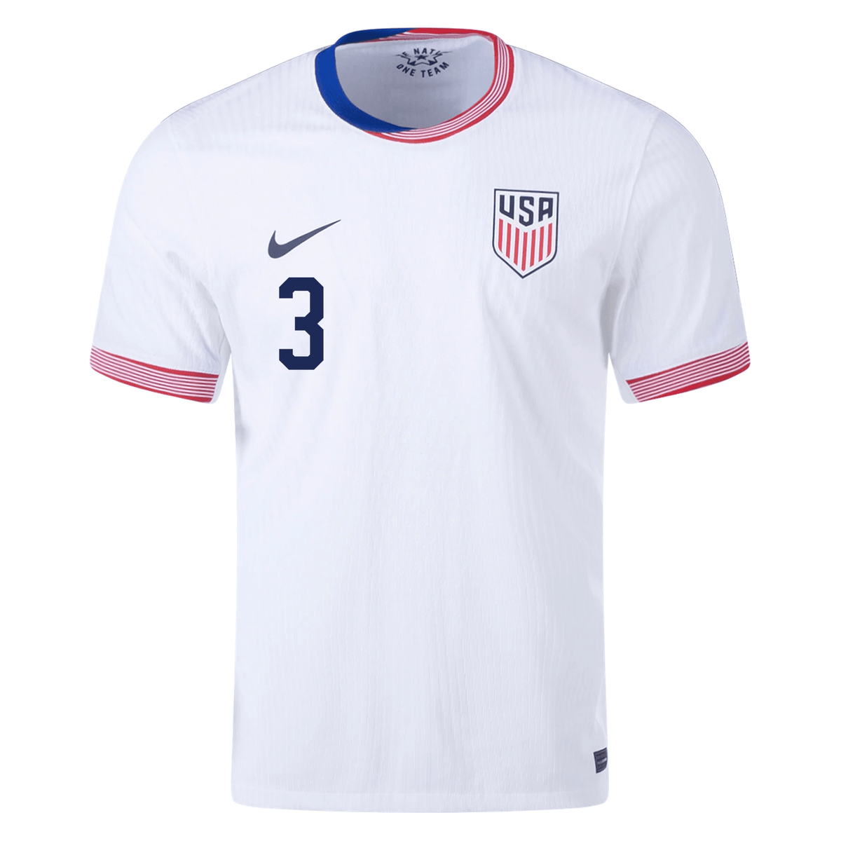 Nike Mens United States Authentic Walker Zimmerman Match Home Jersey 24/25 (White/Obsidian) | SoccerWearhouse