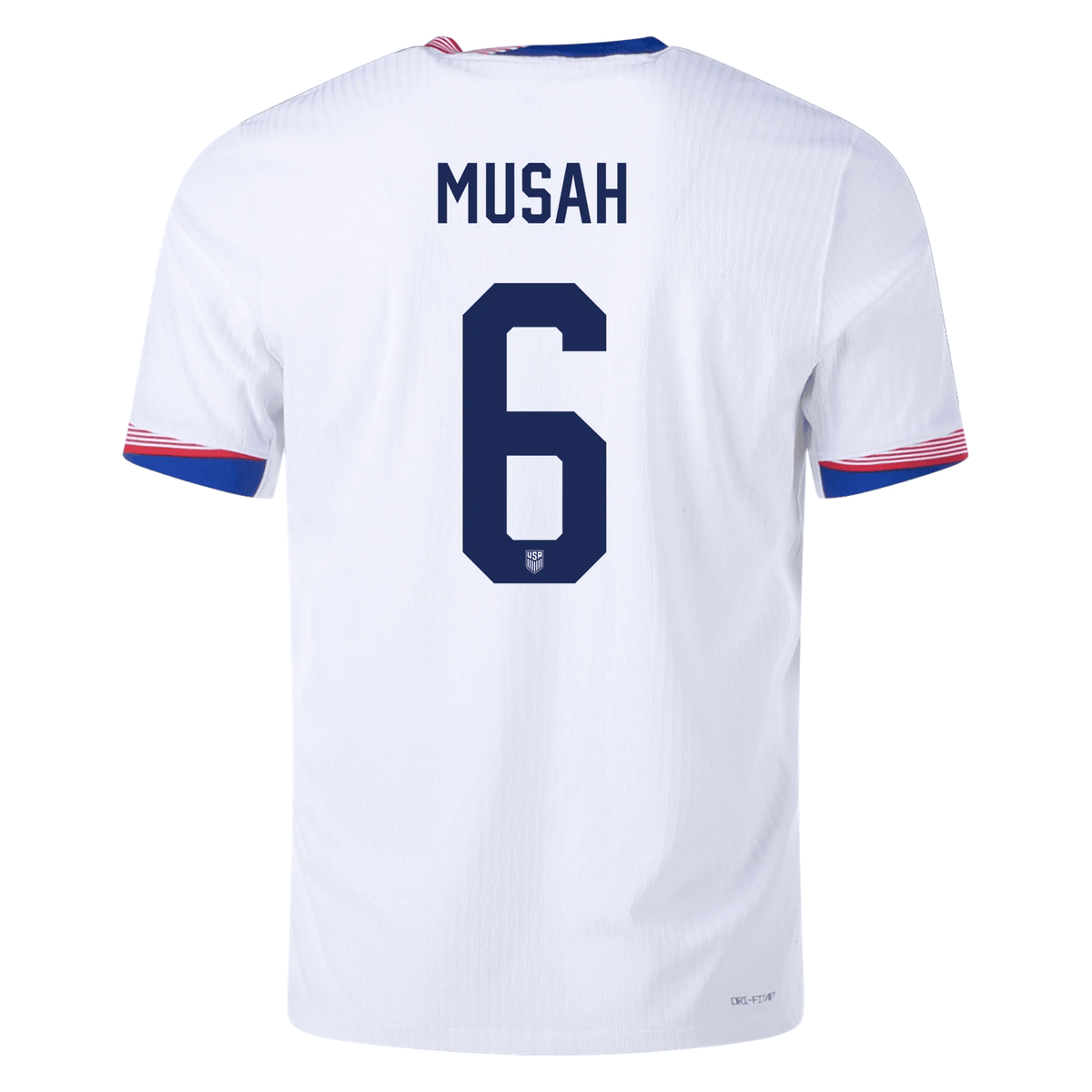 Nike Mens United States Authentic Yunus Musah Match Home Jersey 24/25 (White/Obsidian) | SoccerWearhouse