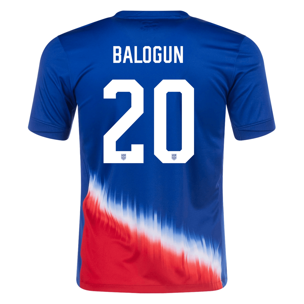 Nike Mens United States Folarin Balogun Away Jersey 24/25 (Old Royal/Sport Red) | SoccerWearhouse