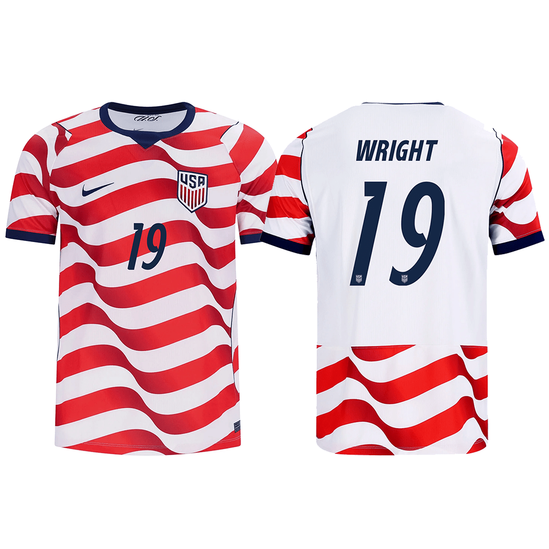 Nike Mens United States Haji Wright Stadium Home Jersey 2026 (Sail/Midnight Navy) | SoccerWearhouse