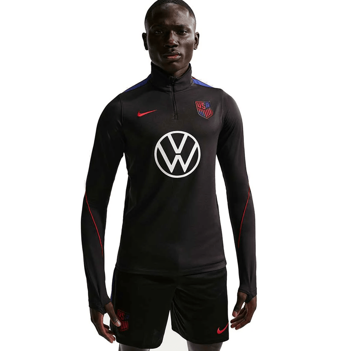 Nike Mens United States Strike Drill Top Jacket 2026 (Black/Challege Red) | SoccerWearhouse