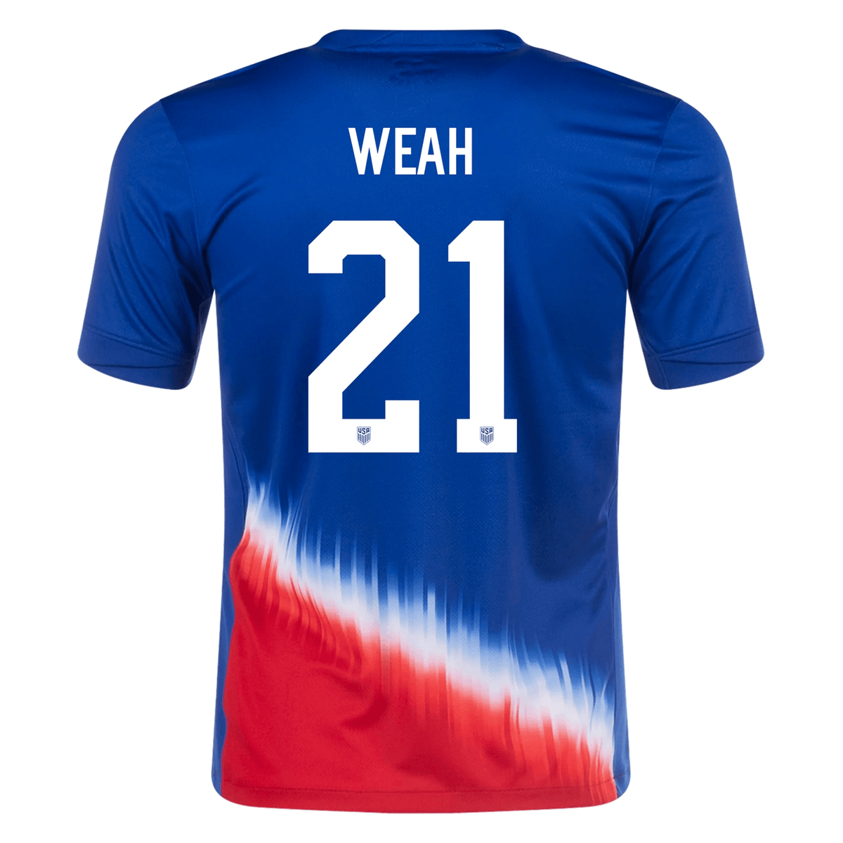 Nike Mens United States Timothy Weah Away Jersey 24/25 (Old Royal/Sport Red) | SoccerWearhouse