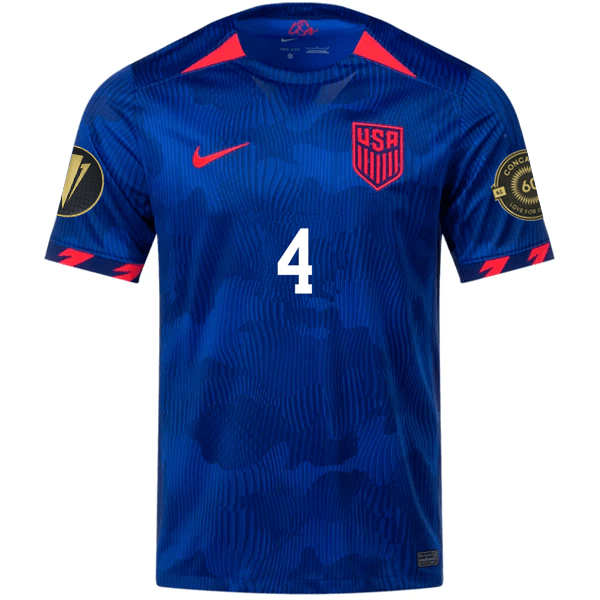Nike Mens United States Tyler Adams Away Jersey w/ Gold Cup Patches 23/24 (Hyper Royal/Loyal Blue) | SoccerWearhouse