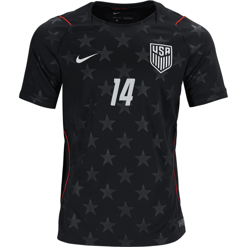 Nike Mens United States Sebastian Berhalter Away Stadium Jersey 2026 (Dark Obsidian/Pure Platinum)