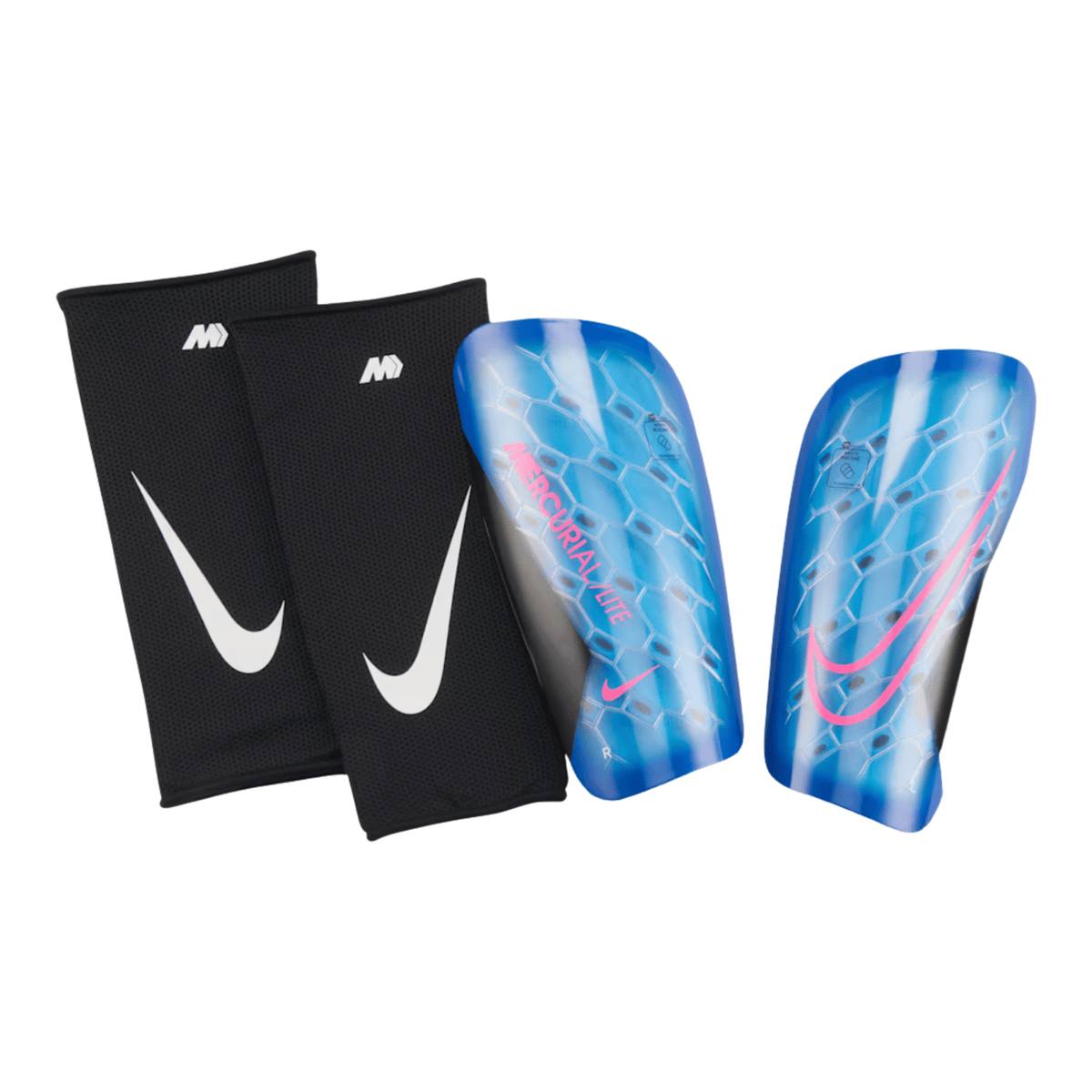 Nike Mercurial Lite Soccer Shin Guards (Racer Blue/Black/Pink Blast) | SoccerWearhouse