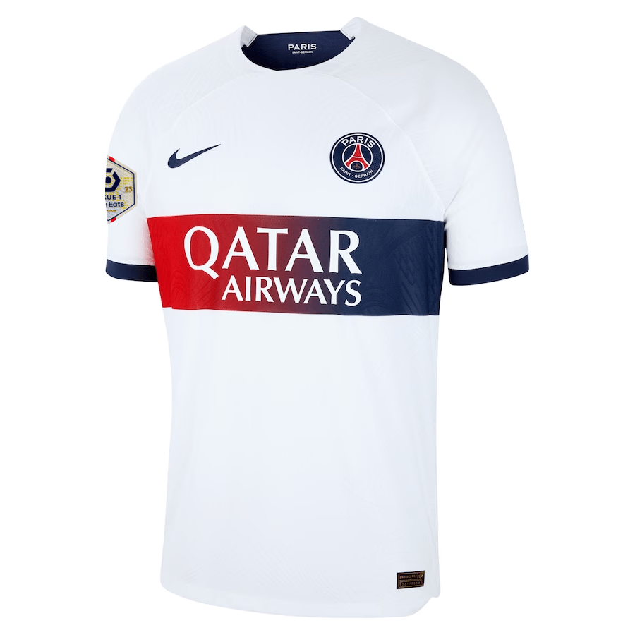 Nike Paris Saint - Germain Authentic Lee Kang In Match Vaporknit Away Jersey w/ Ligue 1 Patch 23/24 (White/Midnight Navy) | SoccerWearhouse