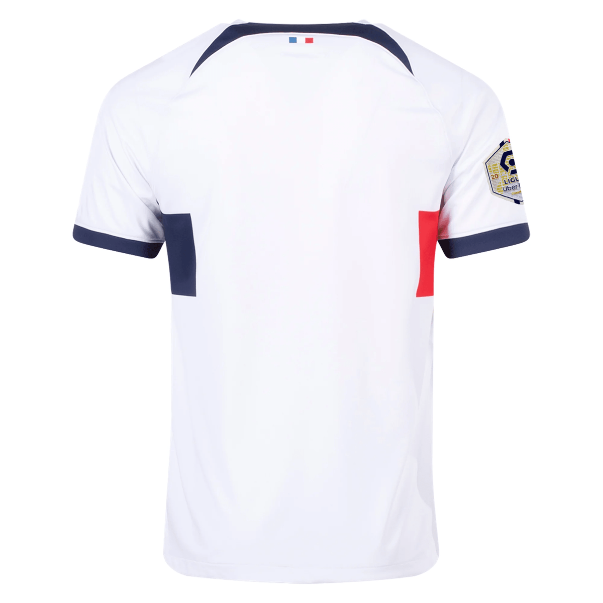 Nike Paris Saint - Germain Away Jersey w/ Ligue 1 Patch 23/24 (White/Midnight Navy) | SoccerWearhouse