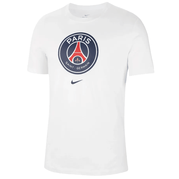 Nike Paris Saint - Germain Crest T-Shirt 23/24 (White) | SoccerWearhouse