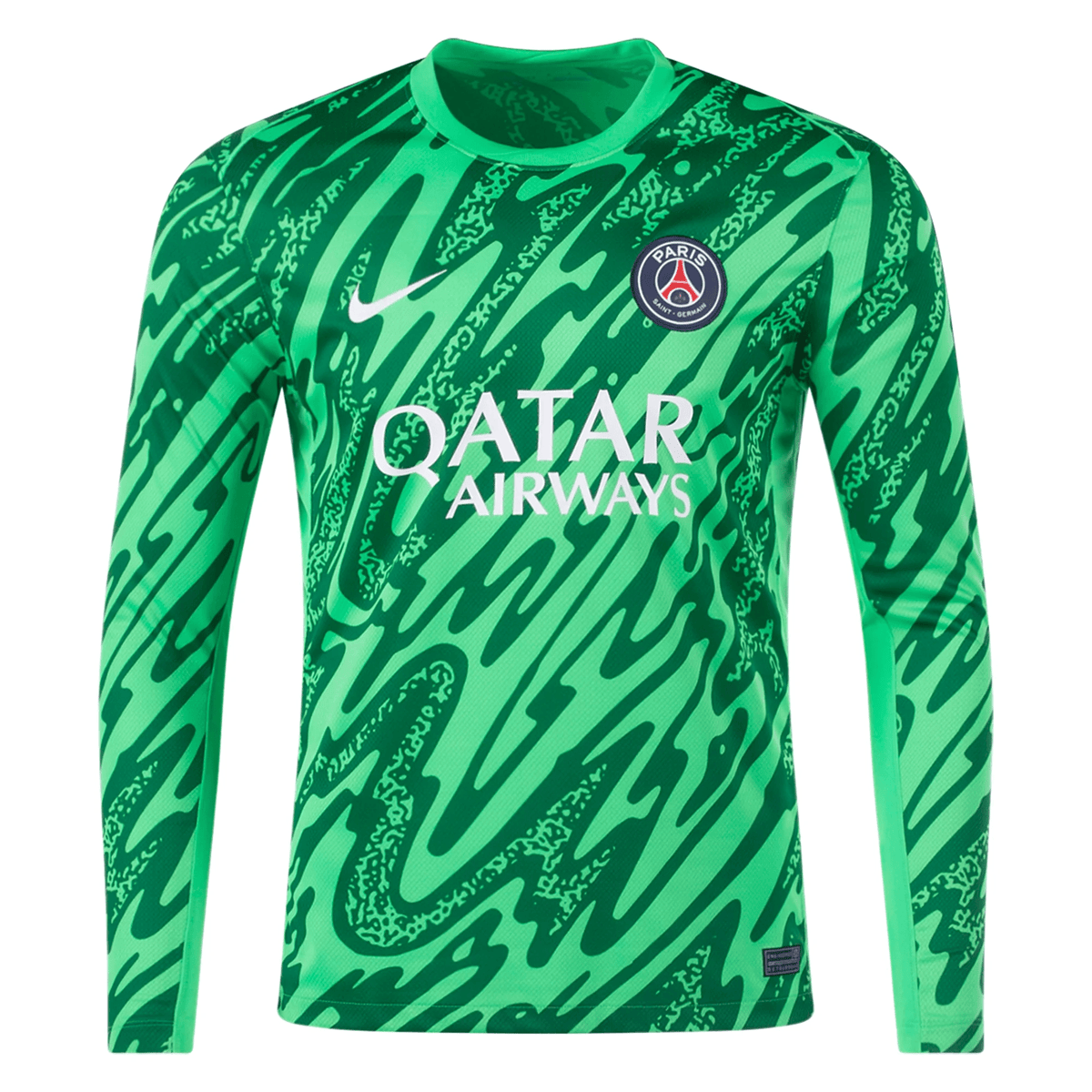 Nike Paris Saint - Germain Long Sleeve Goalkeeper Jersey 24/25 (Green Spark/Pine Green) | SoccerWearhouse