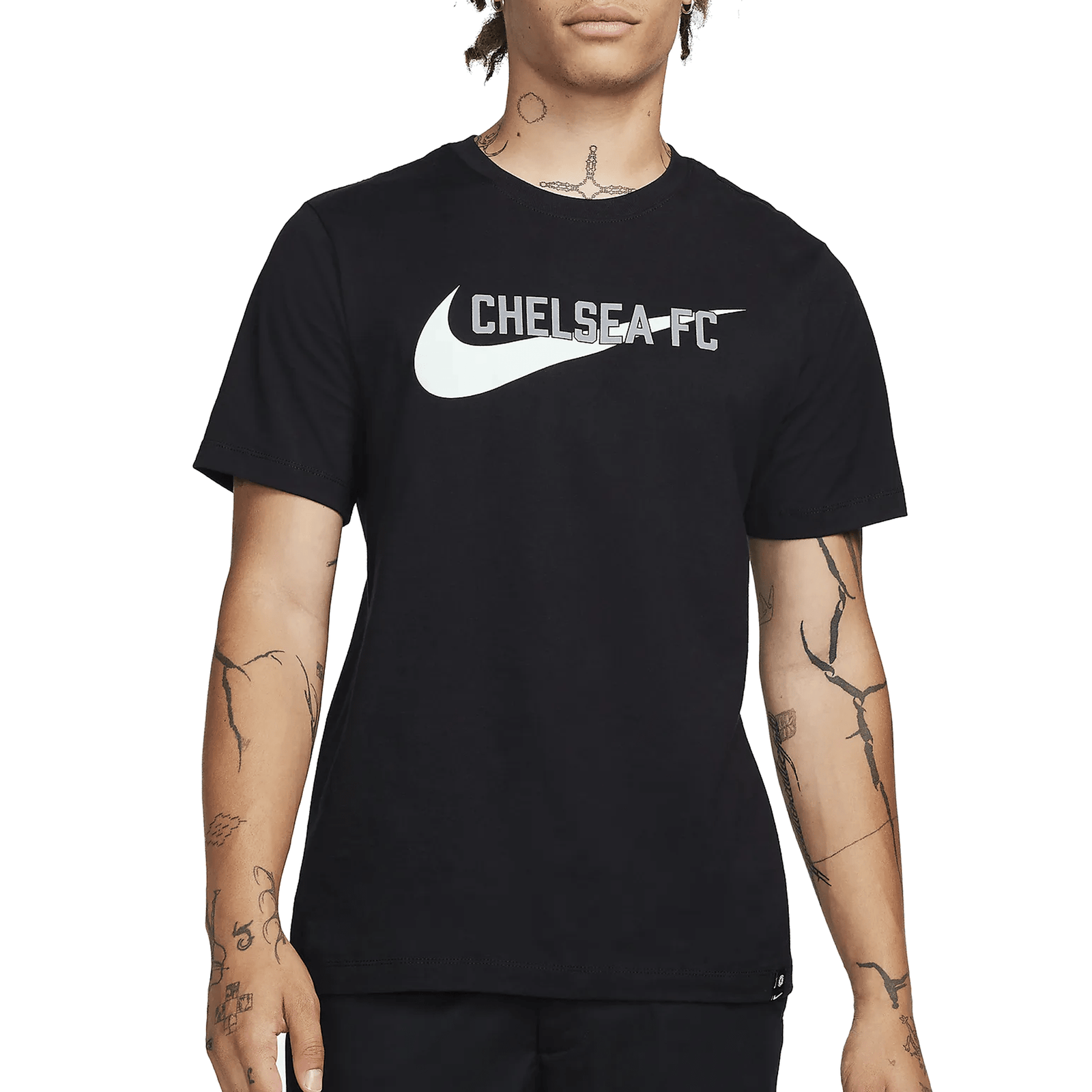 Nike Paris Saint - Germain Swoosh T-Shirt 23/24 (Black) | SoccerWearhouse