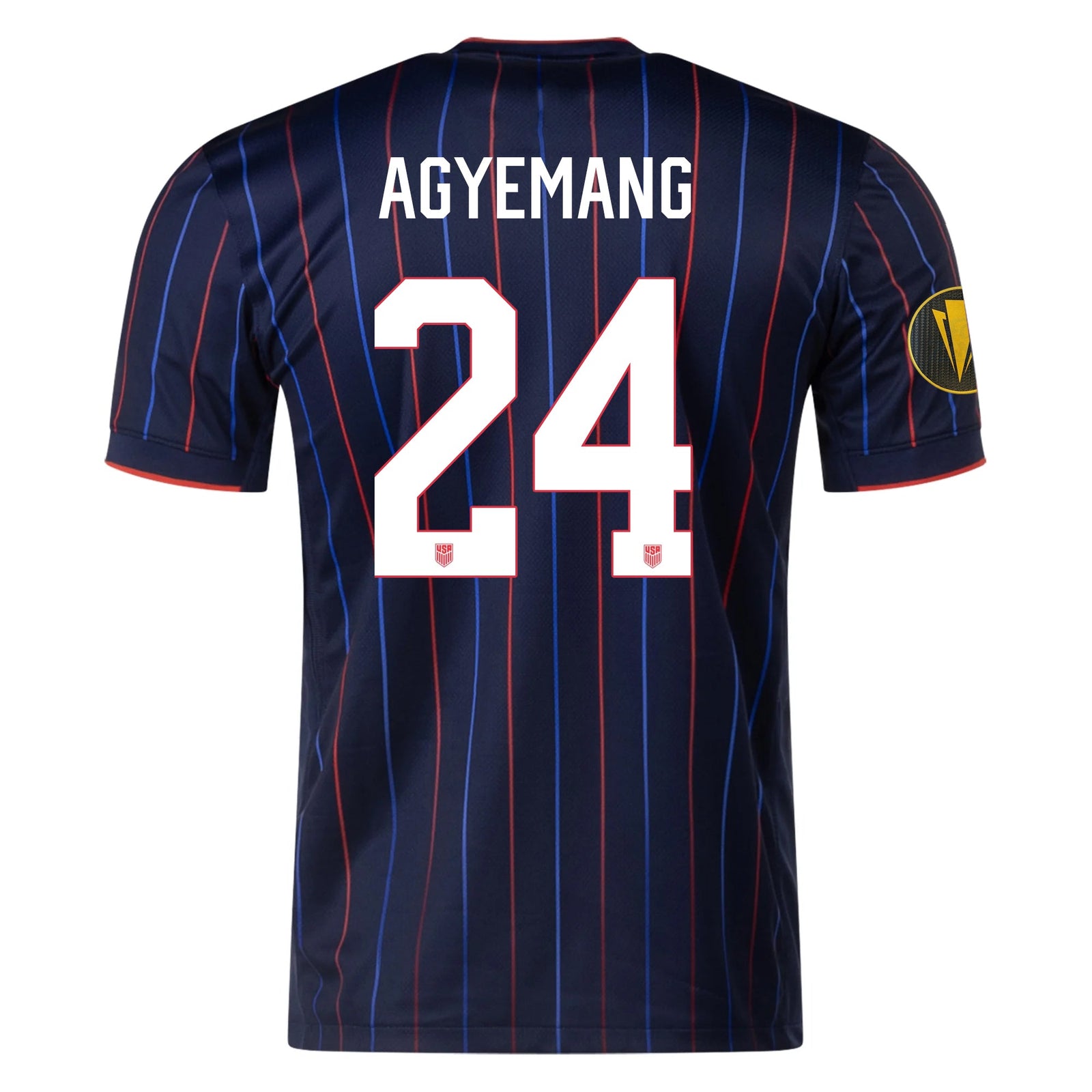 Nike Patrick Agyemang United States Away Jersey 25/26 w/ Gold Cup Patch 2025 (Obsidian/Challenge Red) | SoccerWearhouse
