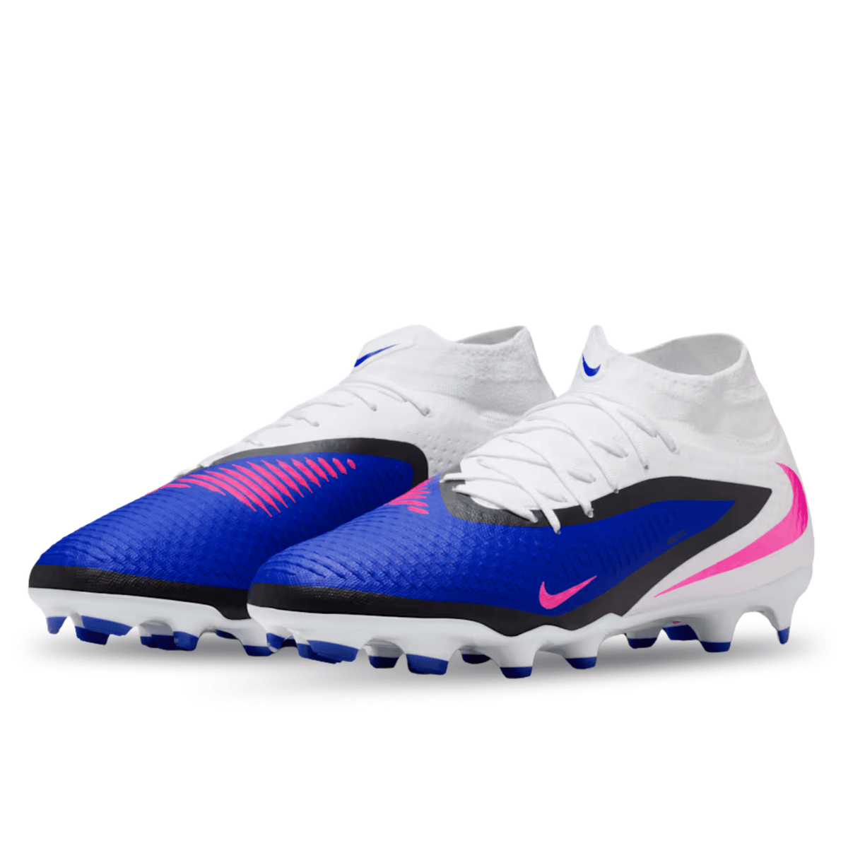 Nike Phantom 6 High Academy FG/MG Soccer Cleats (Racer Blue/Pink Blast/White) | SoccerWearhouse